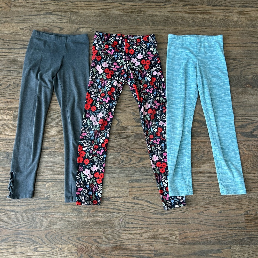Old Navy Kids Leggings Set - Gray, Floral, Blue